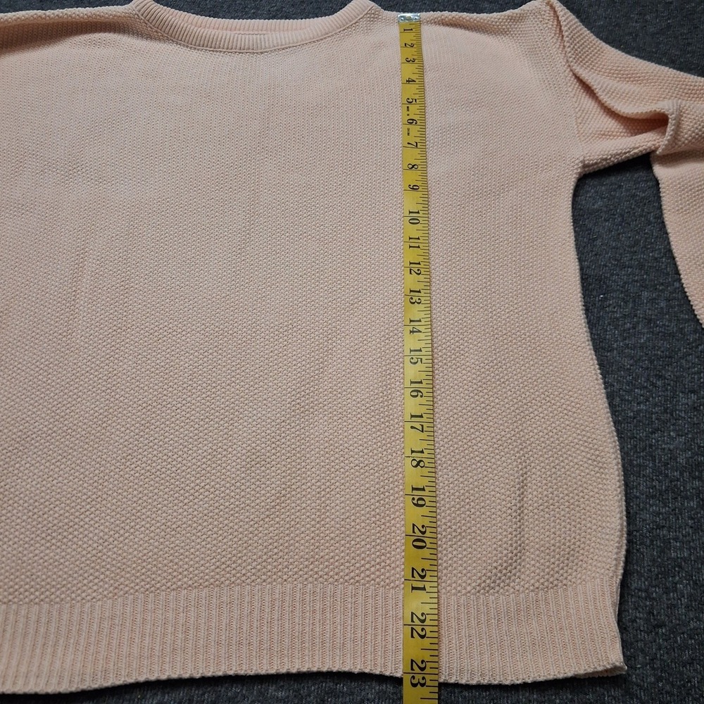Talbots Vintage Preppy Peach Popcorn Knit Crewneck Sweater Drop Shoulder Pastel - Picture 6 of 12